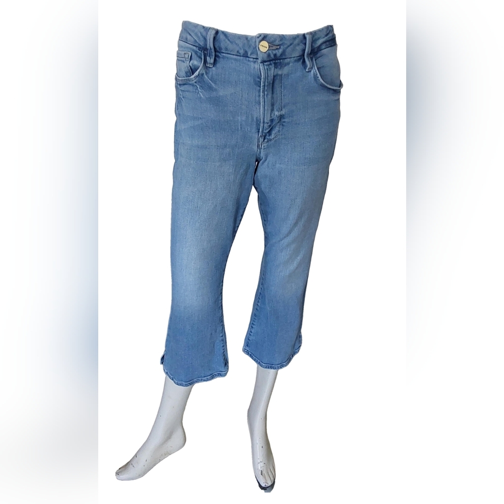 Frame Denim Le Pixie Crop Minie Boot Denim Light Blue Jeans